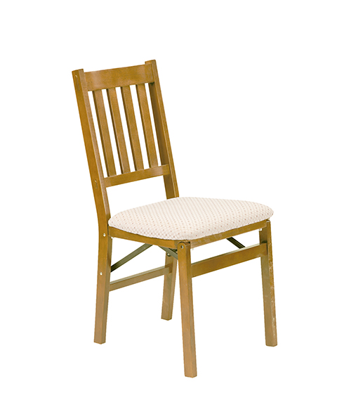 Stakmore Arts And Craft Folding Chair, Padded Wooden Folding Dining Chairs