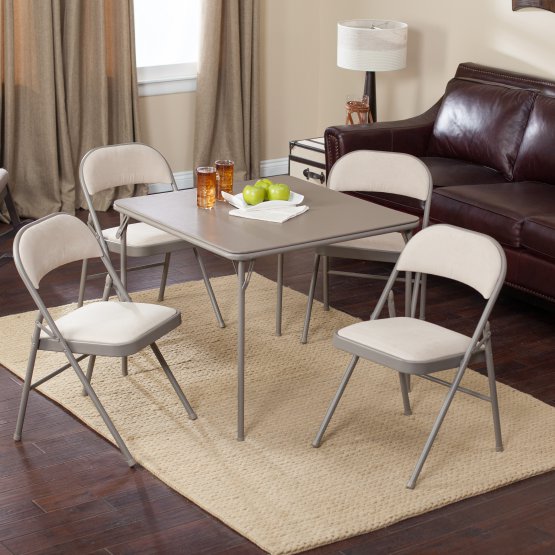 card table with padded folding chairs set
